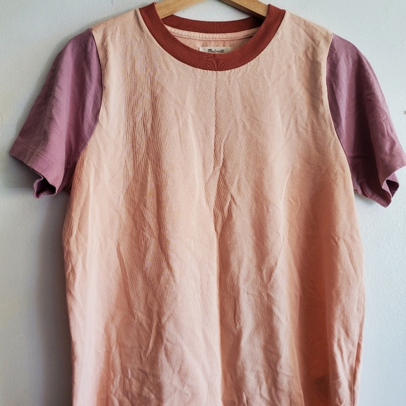 Madewell Supima cotton essential Ringer tee in colorblock size Medium. - Picture 2 of 10